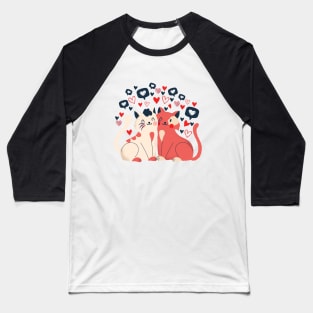 Valentine Cat Baseball T-Shirt